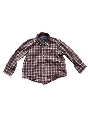 Ralph Lauren Boys Plaid Button-Down Shirt in Red, White & Black